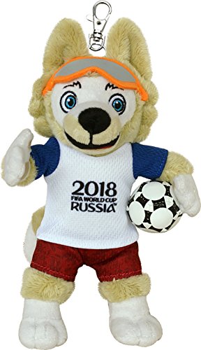 FIFA 2018 Mascota oficial 100240 Zabivaka, (Mundial de fútbol 2018), peluche con colgante 18 cm, unisex, para niño