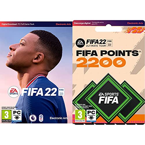 FIFA 22 Standard Edition| Código Origin para PC + FIFA 22 Ultimate Team 2200 FIFA Points | Código Origin para PC