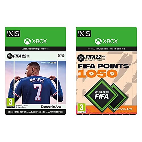 FIFA 22 Ultimate Edition | Xbox One y Series X|S - Código de descarga Ultimate + FIFA 22 Ultimate Team 1050 FIFA Points | Xbox - Código de descarga