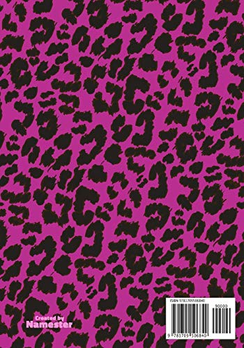 Florence: Personalized Pink Leopard Print Notebook (Animal Skin Pattern). College Ruled (Lined) Journal for Notes, Diary, Journaling. Wild Cat Theme Design with Cheetah Fur Graphic