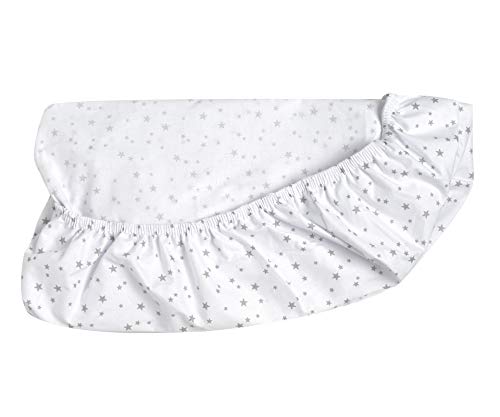 FlyIdeas Juego 3 Pza para Capazo de Bebe Carro y Cochecito 75x35 cm | 2 Sábanas Bajeras + 1 Protector Colchon Impermeable | 100% Algodòn Cert Oeko-Tex