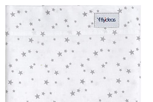 FlyIdeas Juego 3 Pza para Capazo de Bebe Carro y Cochecito 75x35 cm | 2 Sábanas Bajeras + 1 Protector Colchon Impermeable | 100% Algodòn Cert Oeko-Tex