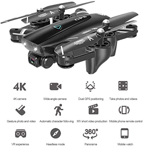Folding RC Drone for Adults RC Quadcopter 5.8G WiFi FPV with 720P HD Camera Live Video Dual GPS Positioning Drone 40.