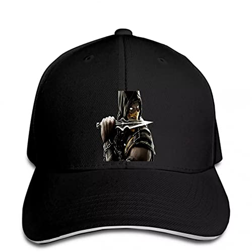 FOMBV Gorra de béisbol Mortal Kombat Graphic Men Classic Cute Snapback Hat Peaked Ajustable Regalo de Gorra de Visera Deportes al Aire Libre