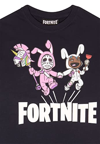 Fortnite Boy's Bunny Trouble T-Shirt Camiseta, Armada, 12-13 Años para Niños