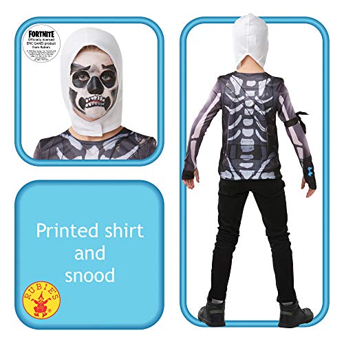 Fortnite - Disfraz camiseta Skull Trooper para niño, Small - 140 cm