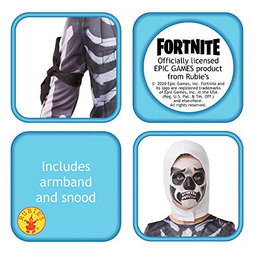 Fortnite - Disfraz camiseta Skull Trooper para niño, Small - 140 cm
