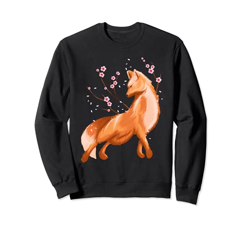 Fox japonés arte con flores de Sakura - Fox Lover Sudadera