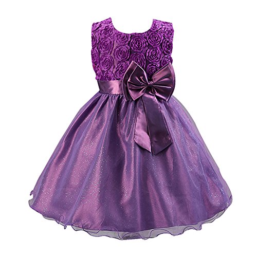 Free fisher – Vestido con lazo sin mangas, cuello redondo, vestido de princesa, violeta