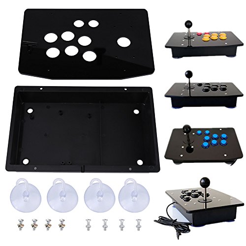 FTVOGUE Reemplazo de Kits de Bricolaje de Paneles Y Estuches de AcríLico Negro para Juego de Arcade con Tornillos Y Ventosas