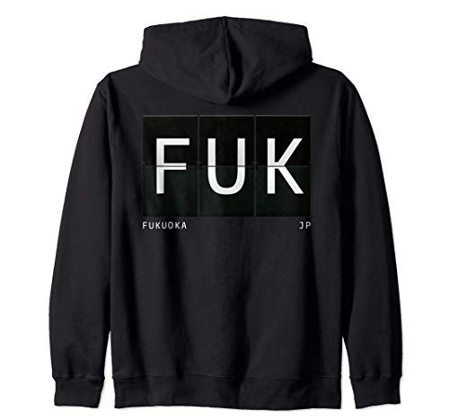 FUK Fukuoka Japan Travel retro regalo código de aeropuerto Sudadera con Capucha
