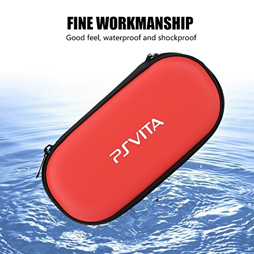 Funda Protectora Dura Funda de Transporte Bolsa de Viaje para Sony PS Vita, Bolsa de Viaje para Playstation Vita a Prueba de Golpes, Funda de Transporte Bolsa organizadora de Viaje portátil(Rojo)