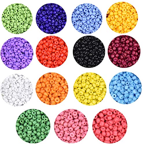 Funklu Cuentas de Colores 3mm Mini Cuentas y Abalorios Cristal para DIY Pulseras Collares Bisutería (15 Colores)