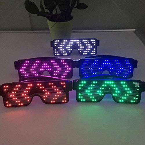 Gafas LED para discoteca – Gafas con luz intermitente de neón brillante para Navidad, Halloween, fiesta salvaje, baile de baile, fiestas locas, Rav(blanco)