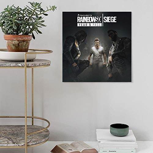 Game Tom Clancy's Rainbow Six Siege 6 Póster de lona para dormitorio, decoración deportiva, paisaje, oficina, habitación, regalo, 60 x 60 cm, marco1