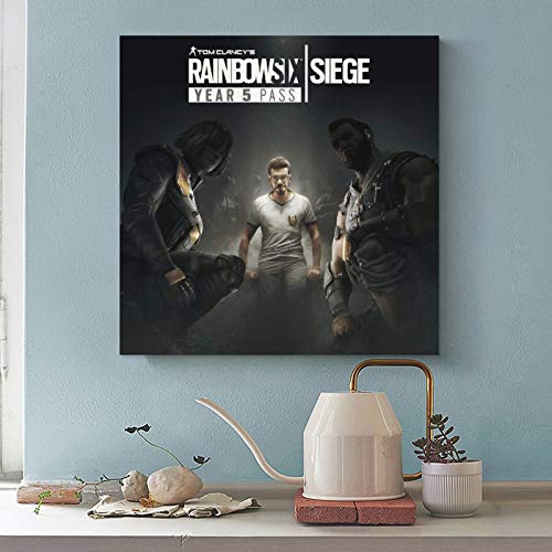 Game Tom Clancy's Rainbow Six Siege 6 Póster de lona para dormitorio, decoración deportiva, paisaje, oficina, habitación, regalo, 60 x 60 cm, marco1
