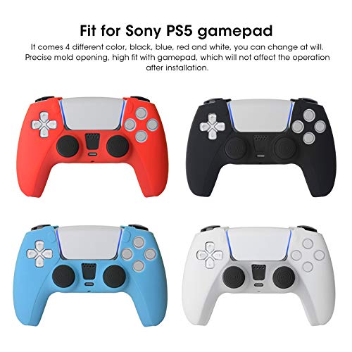 Gamepad Funda de Silicona para Consola de Juegos PS5, 4 Piezas Gamepad Mango Funda Protectora de Silicona Accesorio de Funda Protectora, Ajuste Alto con Gamepad, A Prueba de Polvo, A Prueba de Sudor,