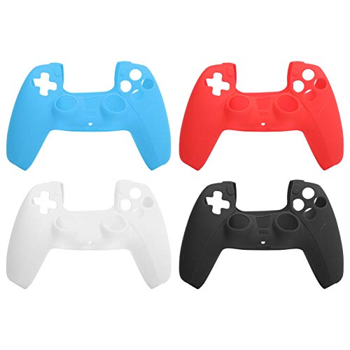 Gamepad Funda de Silicona para Consola de Juegos PS5, 4 Piezas Gamepad Mango Funda Protectora de Silicona Accesorio de Funda Protectora, Ajuste Alto con Gamepad, A Prueba de Polvo, A Prueba de Sudor,