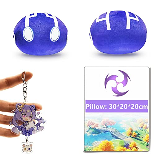 Gen-shin Impact Cojín de peluche Slime Thunder Slime Cojín con llavero Genshin Impact Cosplay Requisitos para los fans de los juegos, fiesta Favor Decoración de cumpleaños (2ª Thunder)