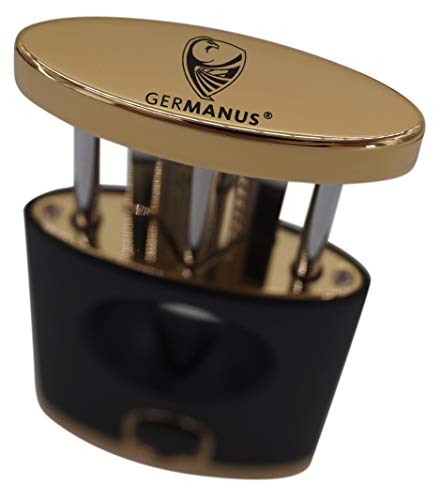 GERMANUS Cortador de puros en V Ernst Premium con corte en V, color negro y dorado