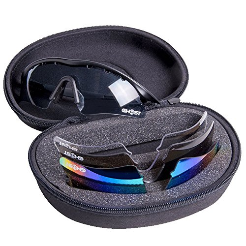 Ghost - Shooting Glasses, Kit with 4 Lenses, Matter Black, Rubber Legs, for IPSC