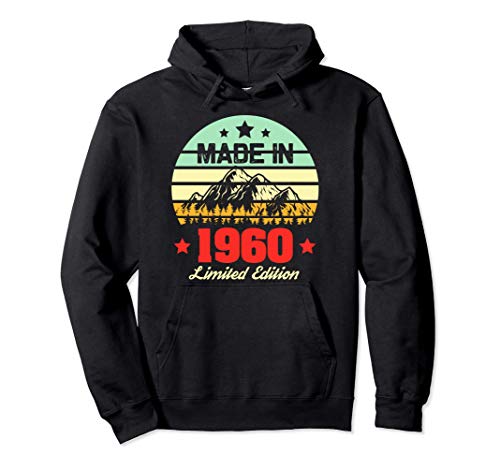 Gift for 60 Year Old Vintage Mountain 1960 60th Birthday Sudadera con Capucha