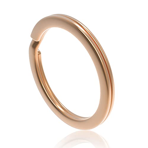 Gimars [30 PCS] Llavero Anillos divididos Redondos Llavero Gancho de Acero Inoxidable 304/3 tamaños 20mm 25mm 30mm / Llavero Desmontable para Almacenamiento, Oro Rosa