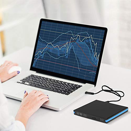 GJCrafts Unidad de DVD BLU Ray Externa 3D, grabadora de DVD portátil USB 3.0 y Tipo C Bluray BD DVD CD Grabadora / Reproductor óptico Unidad de Disco óptico Interno para Windows 10/8 / XP MacOS