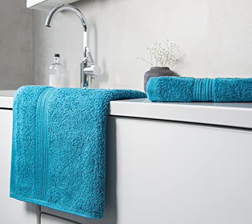 Glart Juego de toallas de rizo prémium en 6 colores y 5 tamaños 2 toallas de ducha de 70 x 140 cm, turquesa