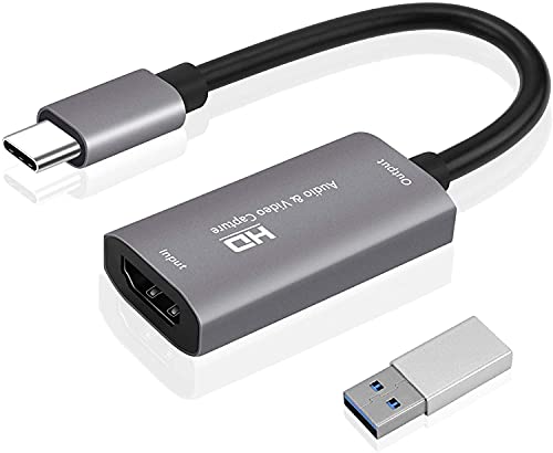 GLUBEE Tarjeta Captura de Video HDMI a USB C Compatible con Entrada 4K@60Hz y Salida 1080P 60fps Grabador de Videojuegos Transmisión en Vivo Compatible con PS4, Switch, Xbox