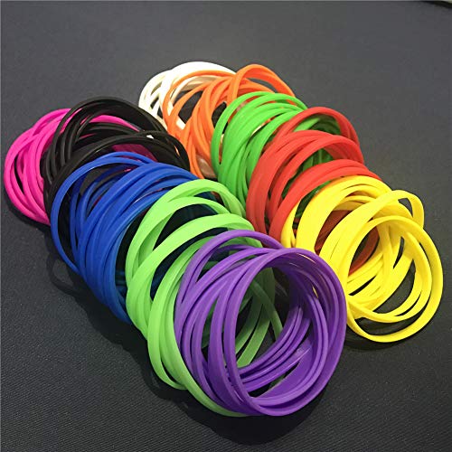 Gogo 100 Pulseras de Silicona Personalizada, Pulsera Elastica de Multicolor, Brazalete de Goma, Brazalete Deportivo - Rosado