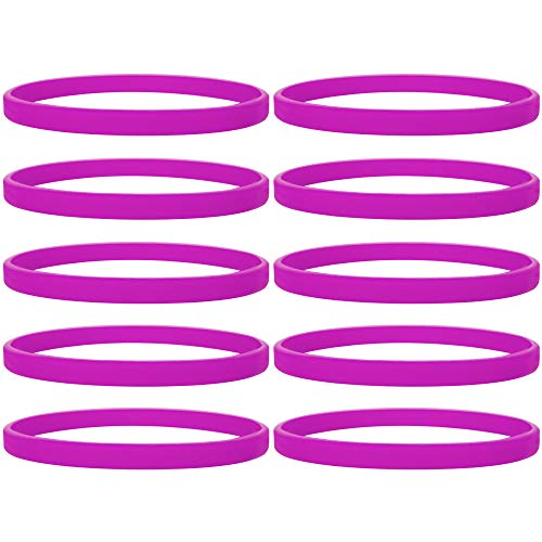 Gogo 100 Pulseras de Silicona Personalizada, Pulsera Elastica de Multicolor, Brazalete de Goma, Brazalete Deportivo - Rosado