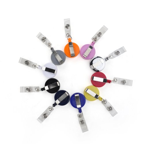 GOGO 1000/Lot rond en gros d'allaitement pour badge rétractable Lanyard bobines taille unique Noir transparent