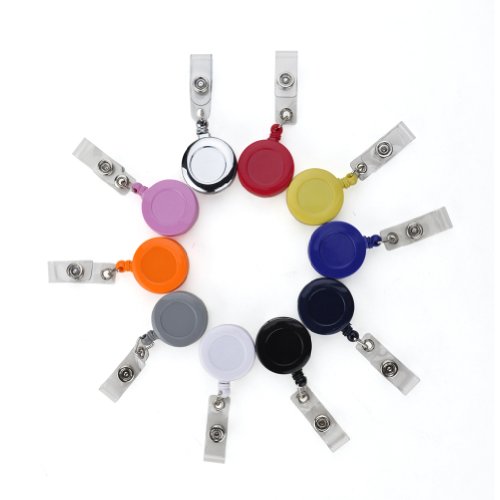 GOGO 1000/Lot rond en gros d'allaitement pour badge rétractable Lanyard bobines taille unique Noir transparent