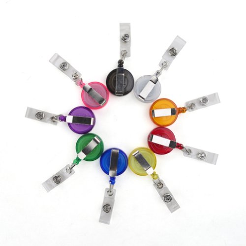 GOGO 1000/Lot rond en gros d'allaitement pour badge rétractable Lanyard bobines taille unique Noir transparent