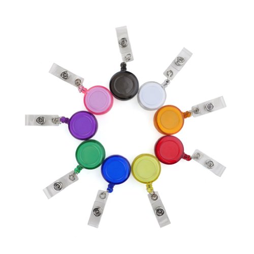 GOGO 1000/Lot rond en gros d'allaitement pour badge rétractable Lanyard bobines taille unique Noir transparent