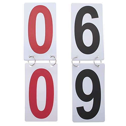 GOGO 12 juegos de tarjetas de números de doble cara 0-9, 10 x 17 cm, tarjeta de puntuación Reportero-Negro