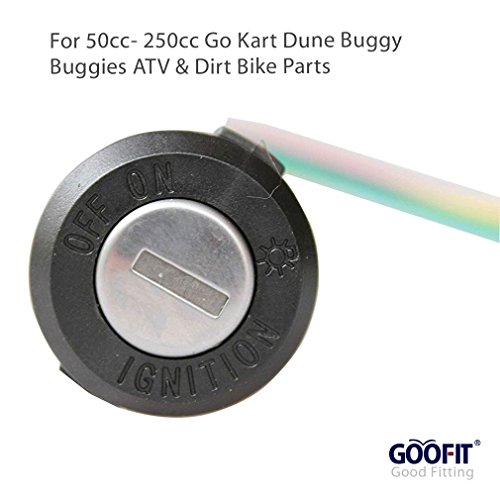 GOOFIT Interruptor de arranque Lock con llave 3 cables de encendido principal 50cc 70cc 90cc 110cc 150cc 200cc 250cc Go Kart Dune Buggy Buggies ATV y Dirt Bike Parts hm 50