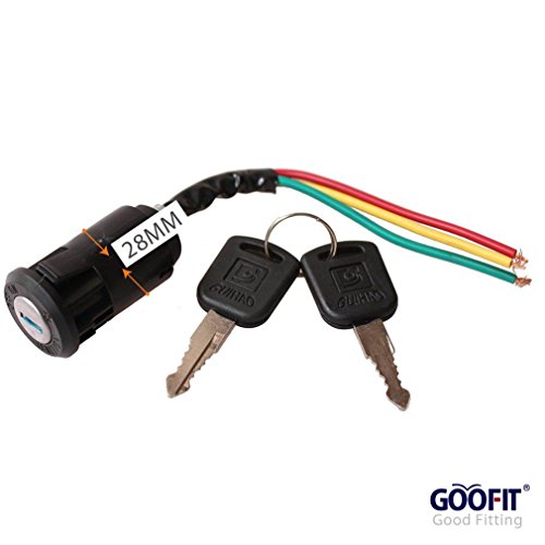 GOOFIT Interruptor de arranque Lock con llave 3 cables de encendido principal 50cc 70cc 90cc 110cc 150cc 200cc 250cc Go Kart Dune Buggy Buggies ATV y Dirt Bike Parts hm 50