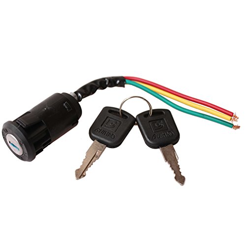 GOOFIT Interruptor de arranque Lock con llave 3 cables de encendido principal 50cc 70cc 90cc 110cc 150cc 200cc 250cc Go Kart Dune Buggy Buggies ATV y Dirt Bike Parts hm 50