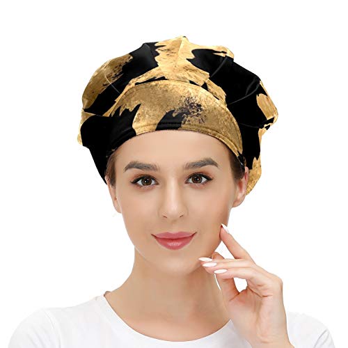 Gorra de trabajo para el pelo largo con banda elástica ajustable para el sudor, gorras de trabajo para los hombres, bufanda de cabeza impresa en 3D, sombreros de leopardo Wildcat Skins marrón