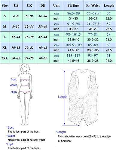 GRACE KARIN Chaleco Victoriano de Jacquard para Mujer Mediano Steampunk Albaricoque XL