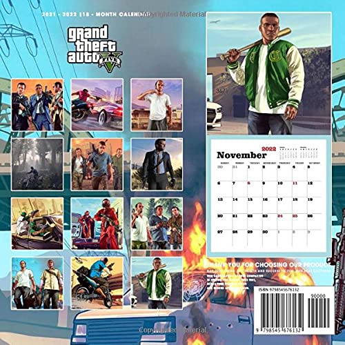 Grand Theft Auto V Calendar 2022: OFFICIAL games calendar. This incredible cute calendar july 2021 to december 2022 with high quality pictures . Gifts ... way to planning - To do list 18 monthly