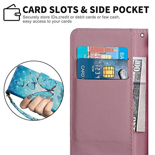 GrandoinChoice Funda para Huawei P Smart Plus 2019/Honor 10i, Superficie Colorida 3D PU Cuero Case Cuerpo Completo Carcasa Protectora Cartera Soporte Plegable Función Fundas Case Cover(Mariposa Azul)