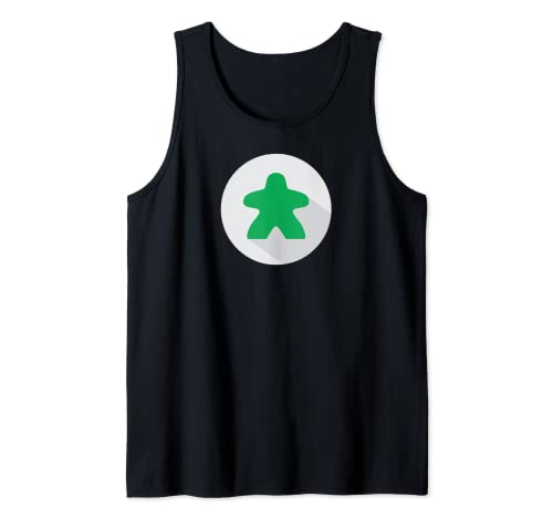 Green Meeple Board Game Lover Gift Idea Gamer Player Nerd Camiseta sin Mangas