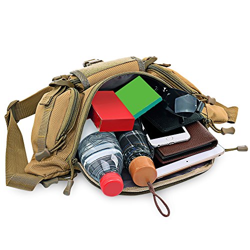 Greenpromise 3–5L Tactique Molle Sac étanche Tour de Taille Fanny Lot Randonnée Pêche Sport Chasse Taille Sacs Camping Sac de Sport Ceinture, Kaki