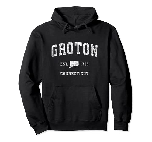 Groton Connecticut CT - Diseño deportivo vintage Sudadera con Capucha