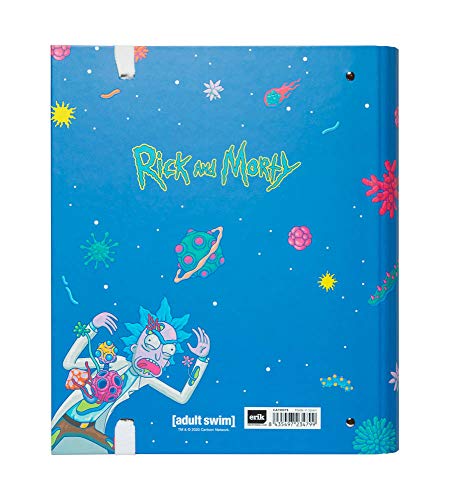 Grupo Erik - Carpeta 4 anillas troquelada Premium Rick Morty Virus Attack (32x26 cm) CAT0073