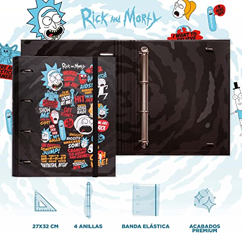 Grupo Erik - Carpeta 4 anillas troquelada Premium Rick Morty Virus Attack (32x26 cm) CAT0073