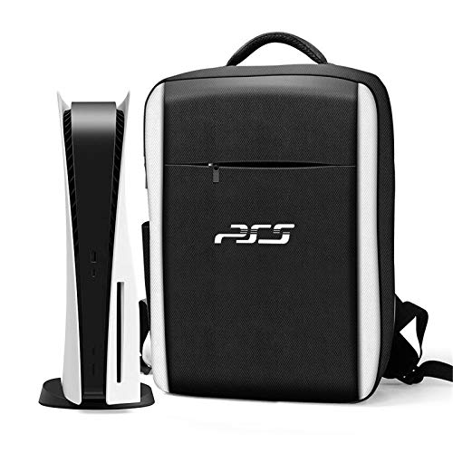 GSJDD Estuche de Transporte Ps5, Estuche de Transporte para Consola Compatible con Playstation 5 y Ps5 Edición Digital, Mochila portátil Impermeable Bolsa de Almacenamiento
